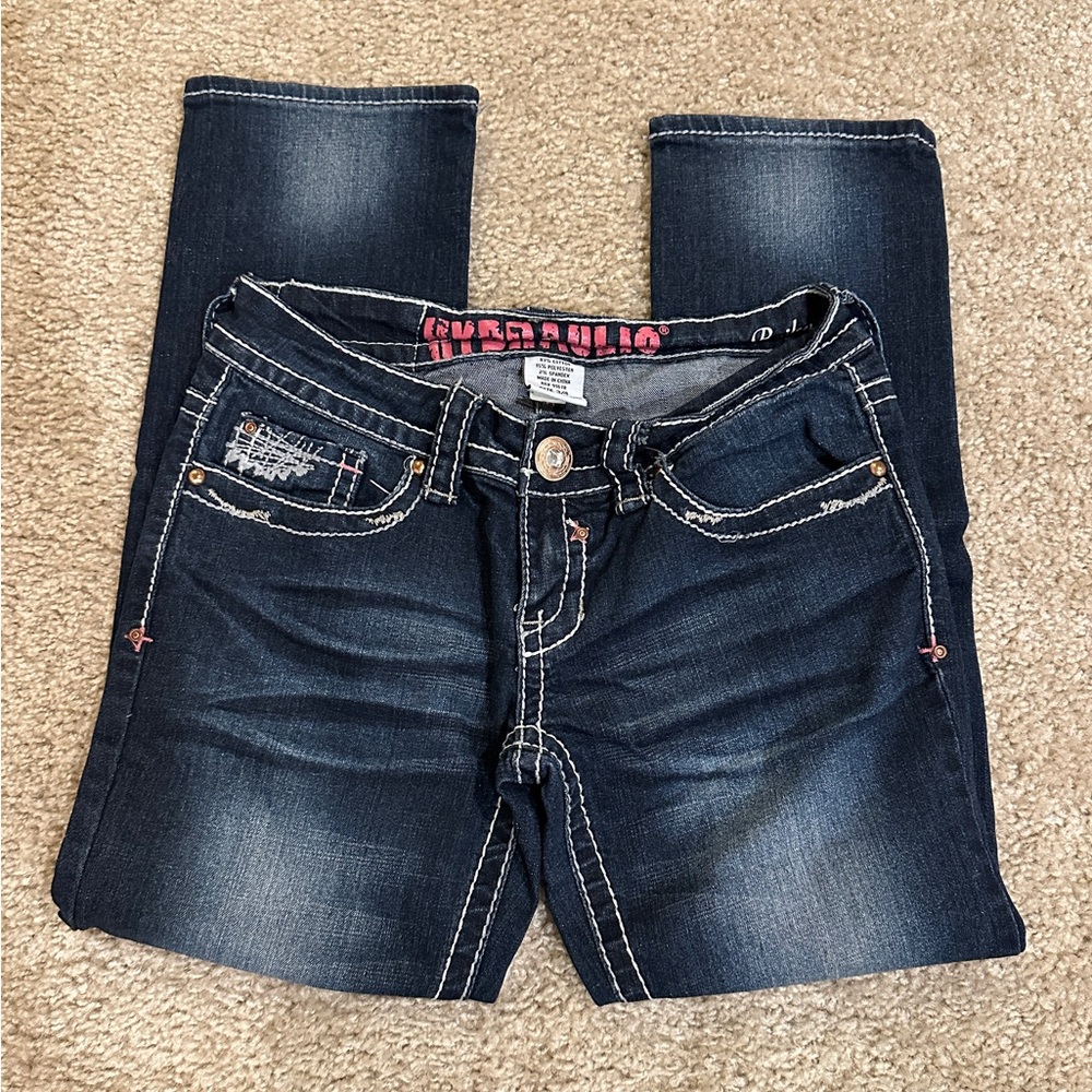 Hydraulic Women’s Dark Blue Crop Jeans Y2K Size 3/4